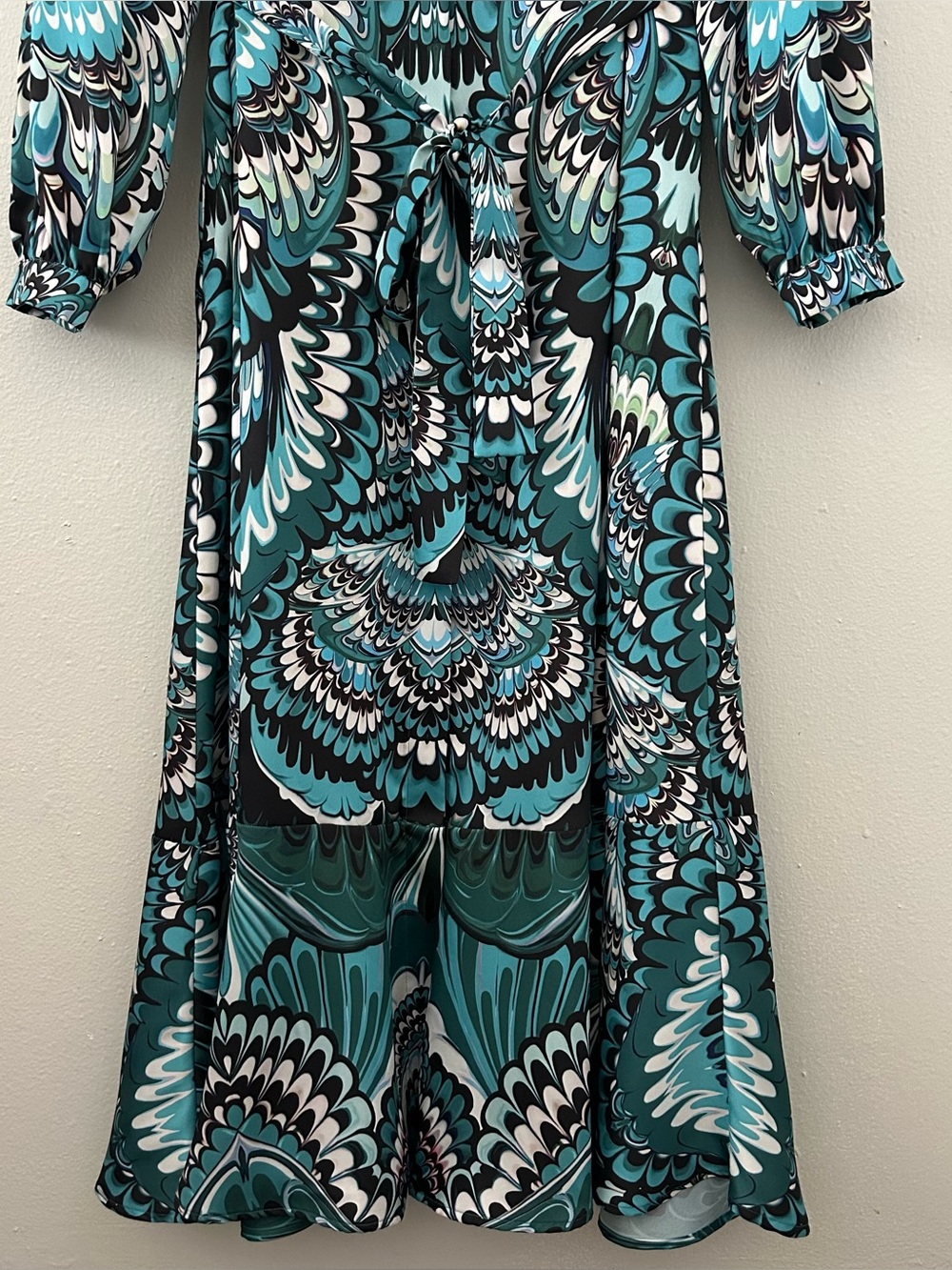 Marina Rinaldi Delfi Abstract-Print Twill Midi-Dress Women’s 18 NWT $945 MSRP - Picture 6 of 15